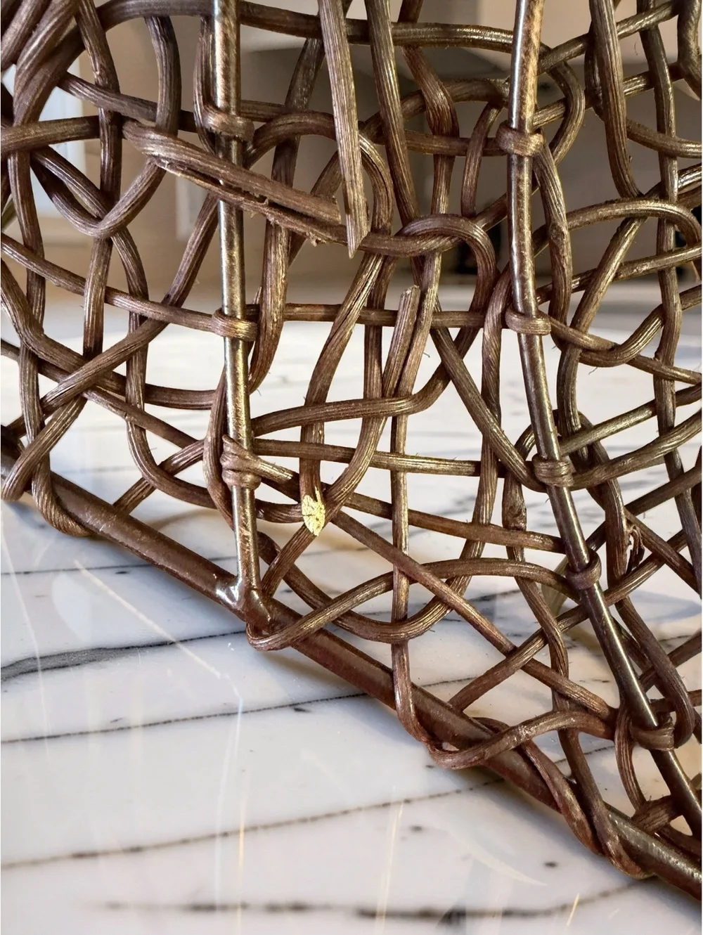 Vintage Bentwood Wicker Basket 13